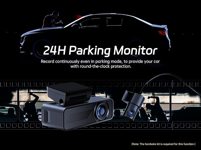 Pelsee P1 Duo 4K Dash Cam Front and Rear, 64GB SD Card, 4K+1080P Dual Dash Camera for Cars, Wi-Fi & App Control, 1.5’’IPS Display Car Camera, Voice Control, Night Vision, 24H Parking Mode, G-Sensor