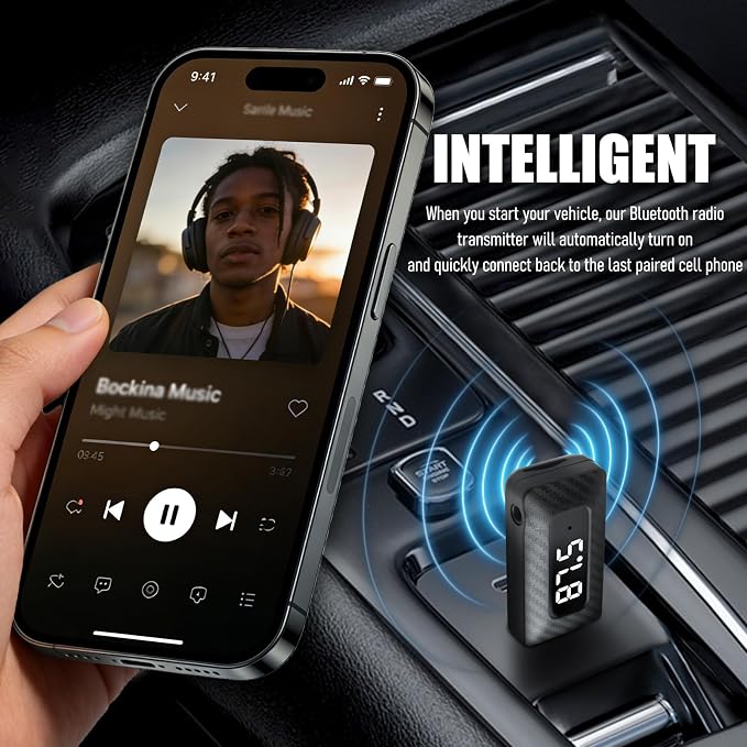 USB Bluetooth Adapter for Car Stereo,Wireless 5.3 Bluetooth FM Transmitter Receiver for FM+AUX,Universal USB to Bluetooths Adapter for Car Stereo,Home Stereoes,Computer