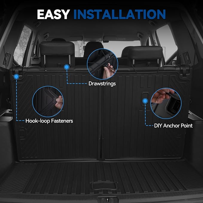 Custom Fit Floor Mats for Toyota Corolla Cross Gas FWD 2022-2026 | (Not for AWD/Hybrid) All Weather TPE Floor Liners with Trunk Mat & Backrest Protectors | Full Set Interior Accessories