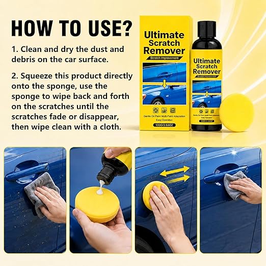 NanoPolix Scratch Remover, 60-Second Car Surface Scratchs Fix Scratch Remover, Quick Fix Removal Paste for Deep Scratches, All Paint Colors Polishing Kit 3.53oz
