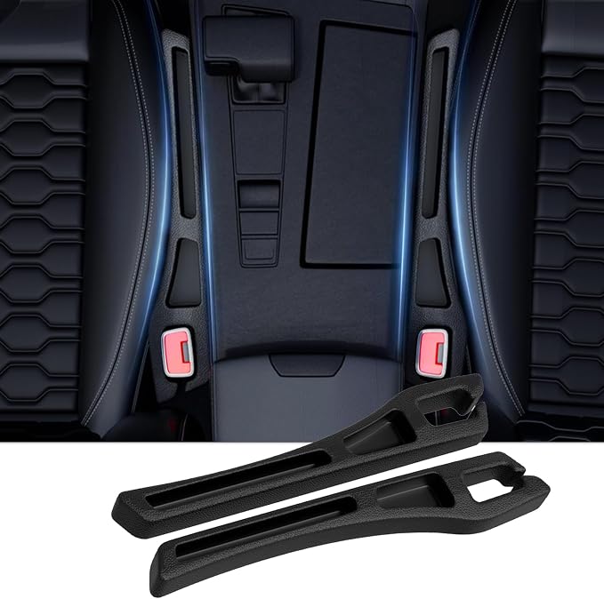 7F Car Seat Gap Filler Organiser,Between Seat Gap Filler, Centre Console Organiser, Universal Car Accessories, Fit SUV Truck Storage Black