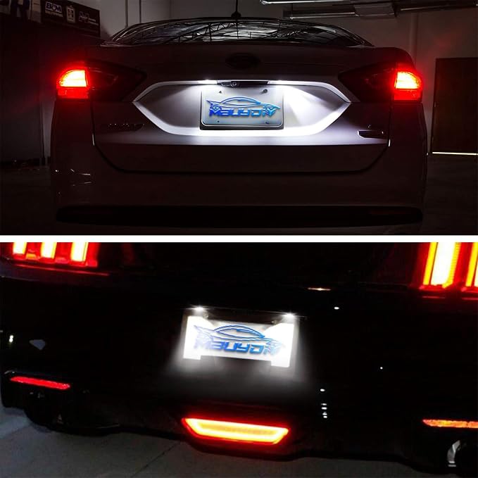 LED License Plate Light Lamp Compatible with Fusion 2006-2012, Mustang 2010-2014, Taurus 10-19, Flex Focus Lincoln MKX MKZ MKT MKS Mercury Milan 6000K White, Pack of 2