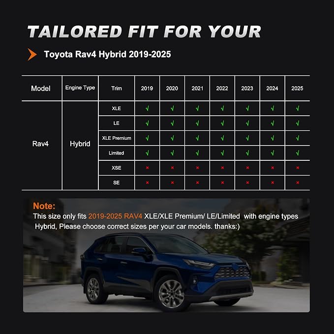 AOMSAZTO Custom Fit Car Seat Covers for Toyota RAV4 Hybrid 2019 2020 2021 2022 2023 2024 2025 Toyota RAV4 LE, XLE, XLE Premium, Limited-Full Set Faux Leather (Black)