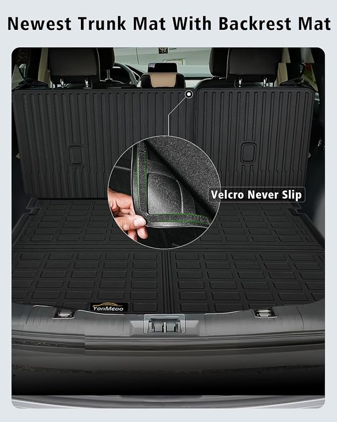 Floor Mats Custom for Ford Escape 2020-2025 2026 Trunk Mat with Backrest Mat (NOT for Hybrid) All Weather TPE Full Set Liners Cargo Protector & Door Sill Guards for Escape Accessories, Black