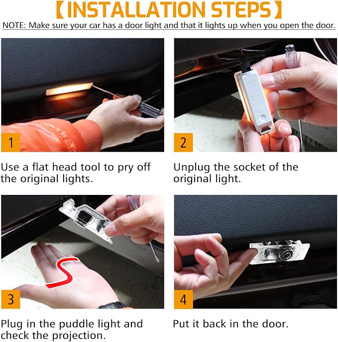 2Pcs Car Door Lights Projector for Clubman/Countryman/Paceman/Sports/Cooper R55 R56 R57 R58 R59 R60 R61 F55 F56 F57 Car Accessories - Ghost Shadow Welcome LED Puddle Lights (Red S)
