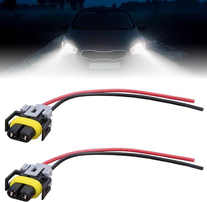 2 PCS Fog Light Connector Plugs Wiring Harness | H11 H9 H8 880 881 Headlights Female Adapter Wiring Harness Sockets, Waterproof Pigtail Adapter Plug for Headlights Fog Lights