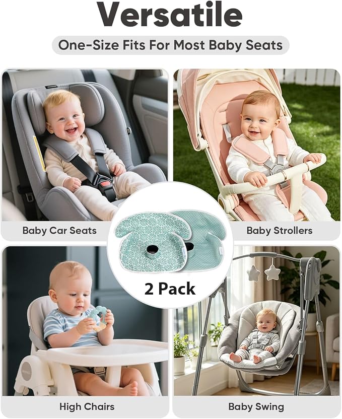 2 Pack Waterproof Baby Piddle Pads Carseat Potty Training Car Seat Protector, Waterproof Infant Car Seat Liner Cover to Prevent Pee, Leakproof and Washable (Green Flower)