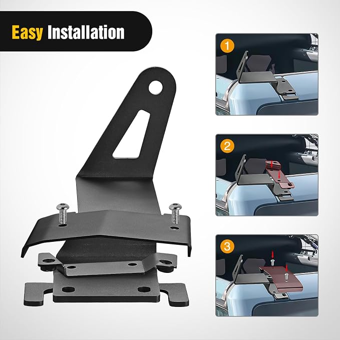 Nilight 2PCS 50” Straight LED Light Bar Mounting Bracket Over-Windshield Mount Kit for 2021 2022 2023 2024 2025 2026 Ford Bronco 2/4 Door Black(1 Pair)