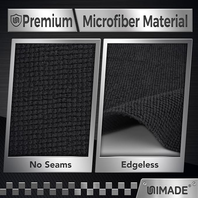 UNIMADE Microfiber Cleaning Cloth, 100 Pack Microfiber Towels for Cars Commercial Grade Work Rags Bulk Detailing Cloth for Automotive Bar Mechanic Restaurant Garage Housekeeping, 11.5"x 11.5", Black