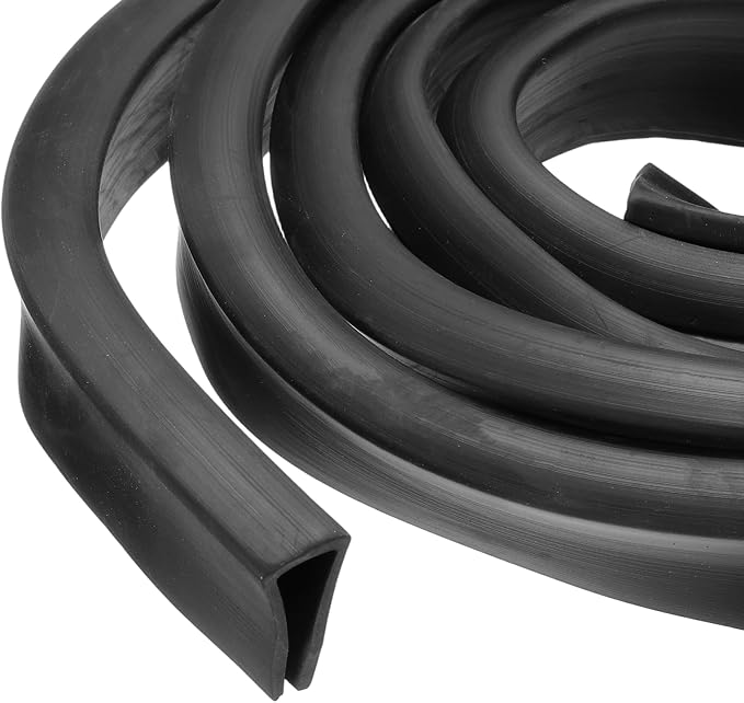 PATIKIL Rubber Edge Trim, 13.1ft x 15mm x 27mm U Channel Rubber Guard Seal Strip Protector Fit for 10mm Edge for Car Doors Hatches Sheet Metal Table Corners Steel Plates, Black