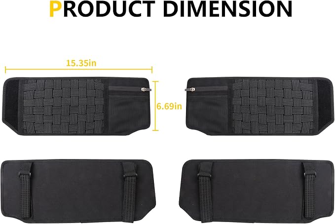 Tactical Sun Visor Organizer Visor Storage Compatible with 2021 2022 2023 2024 2025 2026 Ford Bronco 2/4 Door Accessories Car Sun Visor Sunglasses Holder Webbing Molle Panel, Driver+Passenger