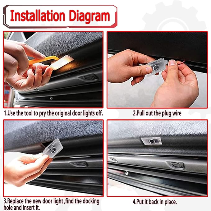Never Fade Car LED Door Logo Projector Ghost Shadow Light, for RLX/MDX/ZDX/TLX/TL/RDX Series Accessories Door Light Logo LED Laser Car Courtesy Step Light (White)