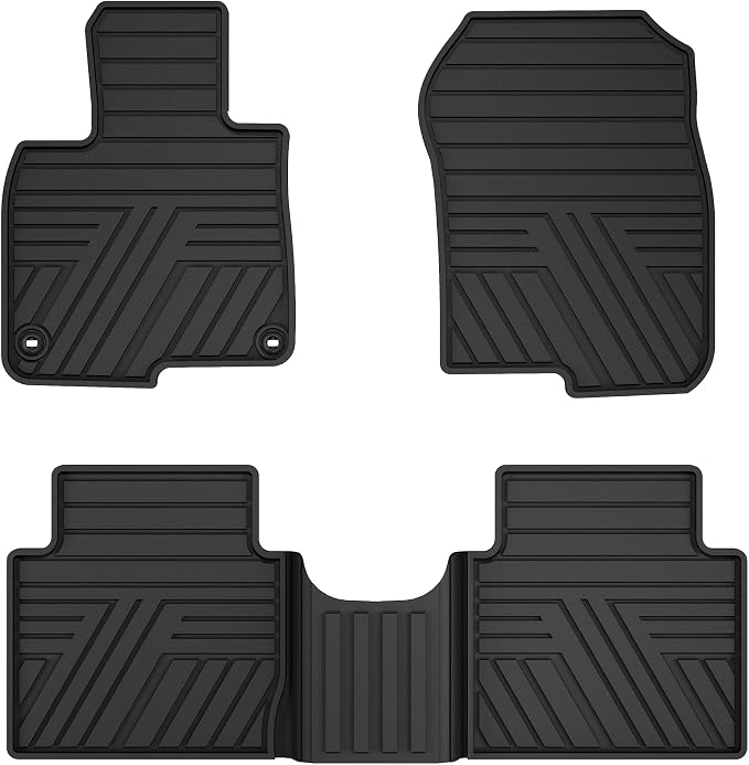 All Weather Rubber Floor Mats for Honda CR-V 2017-2022 (Gasoline & Hybrid) | Custom Fit Heavy Duty Car Mats for CR-V, 1st & 2nd Row, Black