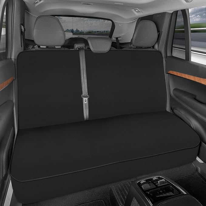 Motor Trend Front & Rear Car Seat Covers Full Set - Gray Cloth Bucket Seat Covers for Front Seats + Waterproof Rear Split Bench Cover – Universal Fit for Car Truck SUV Van Interior Protection