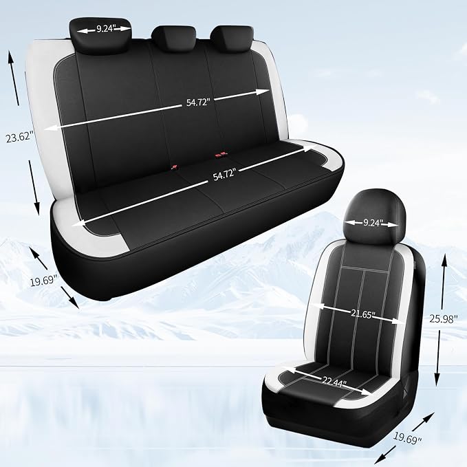 HChengkikz Full Set Neoprene Waterproof Car Seat Covers, Seat Protectors | Water Resistant Seat Protectors, Airbag Compatible, Universal Fit for Sedans, SUVs, Trucks, Vans