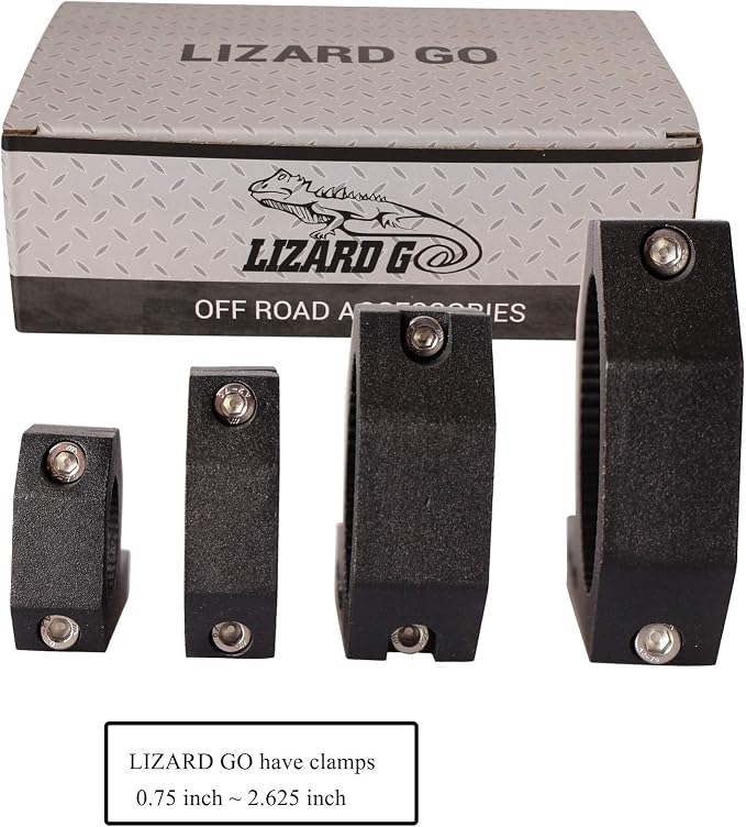 Bar Clamps - 4Pack,Horizontal Roll Cage Clamp 0.75 inch,0.875 inch,1.0 inch,Roll Bar Clamp for Bar Diameter 3/4" to 1.0" Mounting Bracket (0.75~1.0" Clamps)