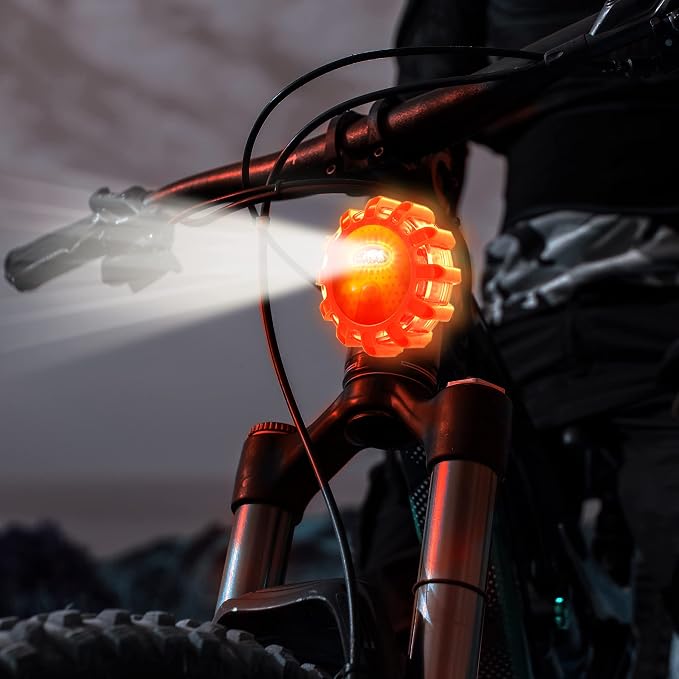 STP Emergency Auto LED Road Flare Discs, 8 Flash Modes/2 Mounting Options, 1 Mile Signal Viability, Includes Carrying Bag, Battery-Powered: Requires 3 AAAS, 3-Pack
