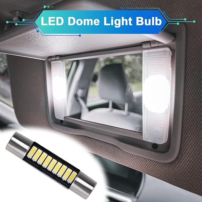 ecocstm 6 PCS 29.5mm LED Car Bulb, Extremely Bright 9-SMD 4014 Chips, Xenon Festoon Light Bulb 6614F 6641 6612F, Automotive Light Bulbs 12V for Vanity Mirror, Sun Visor, and Dome Light