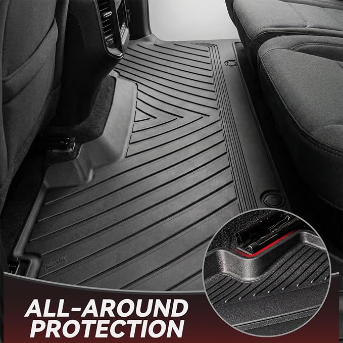 YITAMOTOR Floor Mats Fits for 2025-2026 Ram 1500 Quad Cab 1st Row Bench Seat,All Weather TPE Custom Fit Car Mats Ram 1500 Floor Liners 1st & 2nd Row, Black | All Weather TPE Custom Fit Car Mats Ram 1500 Floor Liners 1st & 2nd Row,Black