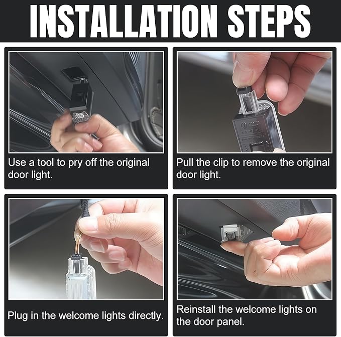 2Pcs Never Fade Car LED Door Light Logo Projection Puddle Lights Compatible with A3/A4/A5/A6/A7/A8/Q3/Q5/Q7/R8/TT/RS/S3/S4/S5/S6 Accessories (White and red)