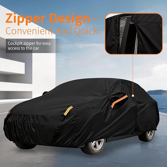 Car Cover Outdoor Coupe Covers(Length up to 218 inch) Universal Fit for Mercedes-Benz S-Class,BMW 7 Series,BMW i7,Audi A8 S8,Cadillac DeVille,Bel Air,Caprice, etc,Size C6(See Size Chart)