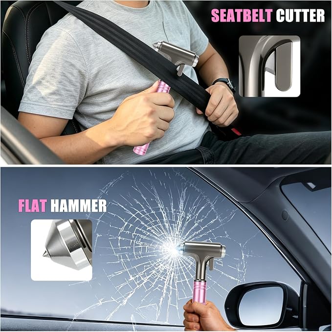 Window Breaker, 3-in-1 Car Safety Tool with Seat Belt Cutter and Glass Breaker