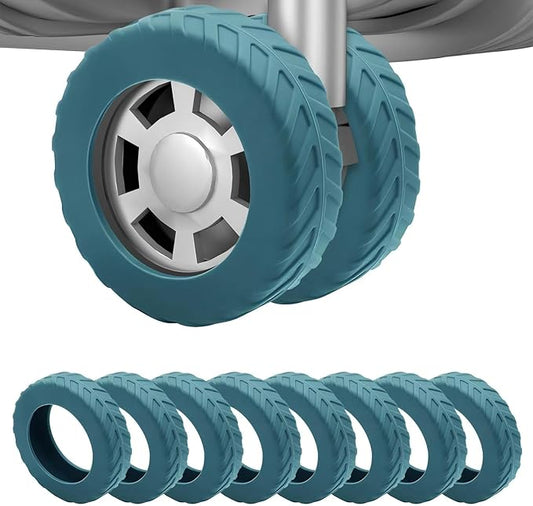 8Pcs Luggage Wheel Covers,Fits 2-2.4'' Suitcase Wheel, Lake Blue | Carry On Luggage Wheels Protector,Upgraded Luggage Travel Accessories,Helps reduce daily rolling noise and surface wear.