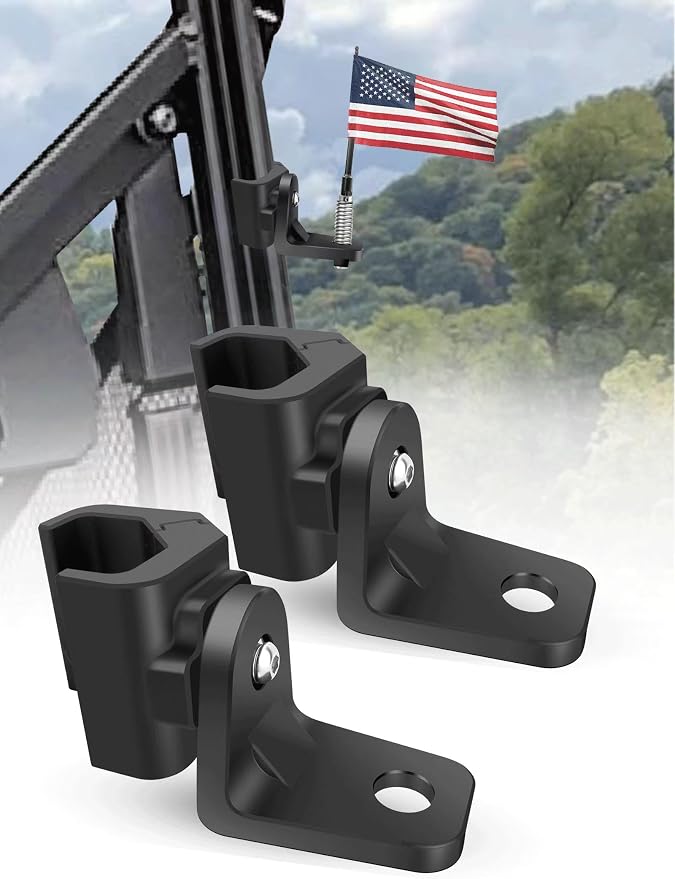 ZIDIYORUO Whip Light Mount for Pro-fit Cage Polaris Ranger General, 2PCS | Pro-fit Clamp, for Polaris Ranger, General, Can-Am Defender/Commander 2021+, Maverick Trail/Sport. Holds whip lights & flags