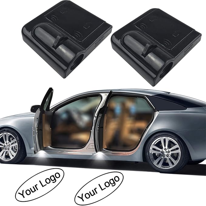 2Pcs Custom Logo Wireless LED Projector Car Door Welcome Lights | Custom photo/text/pattern, wireless no wiring, auto on/off with doors, easy install, fits most cars, HD projection logo light