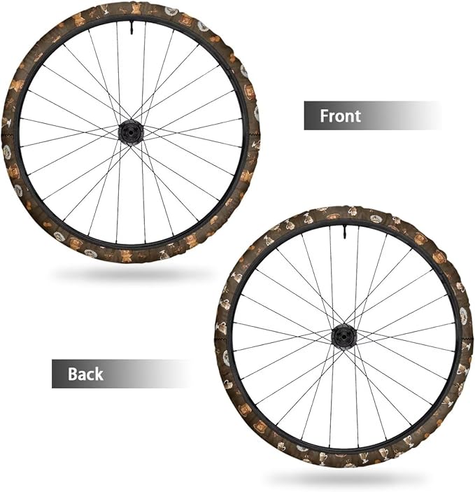 Coffee Print Wheelchair Decorations 2 Pack Wheelchair Wheel Covers Non-Slip Wheelchair Accessories Tyre Covers to Protect Floors Carpets