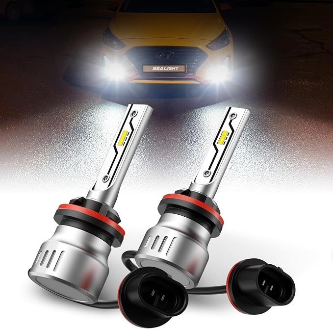 SEALIGHT 881 LED Fog Light Bulbs, 12000LM 886 889 H28 888 894 896 898 Fog Lights LED Bulbs 600% Brightness Upgrade, 1:1 Size 100% Successful Installation for Trucks Cars, Interior Lighting, Pack of 2