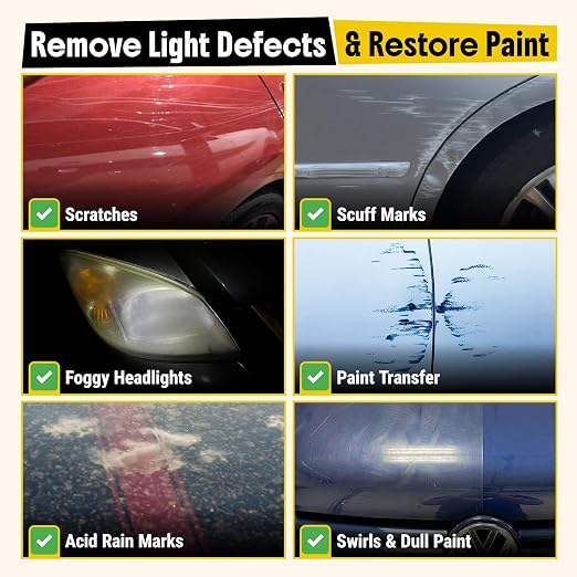 Carfidant Scratch & Swirl Remover - Polishing, Rubbing & Buffing Compound for Car Paint Repair - Restores Shine & Enhances Gloss, 16.9 fl oz