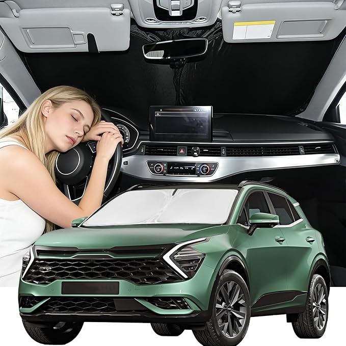 Windshield Sunshade for KIA Sportage 2018-2022 Sun Shade 4 Layers | Upgrade Blocks UV Rays Custom Fit Sportage Car Window Shades Front Windshield Keep Cool Foldable Car Windshield Accessories