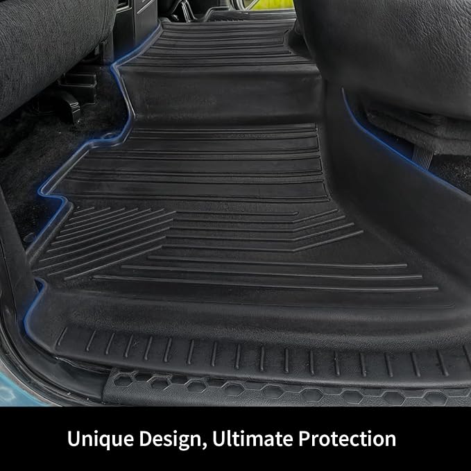 OEDRO Floor Mats Fit for 2012-2018 Dodge Ram 1500/2500/3500 Crew Cab | 2019-2024 Dodge Ram 1500 Classic Crew Cab, TPE All-Weather, 1st and 2nd Row: Full Set Liners, Black