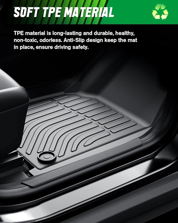 VIWIK Floor Mats for Toyota Corolla 2014-2019 with Automatic Transmission, TPE Rubber Car Mats All Weather Custom Floor Liners for Corolla 2014-2019, Front & Rear Automotive Floor Mats Black