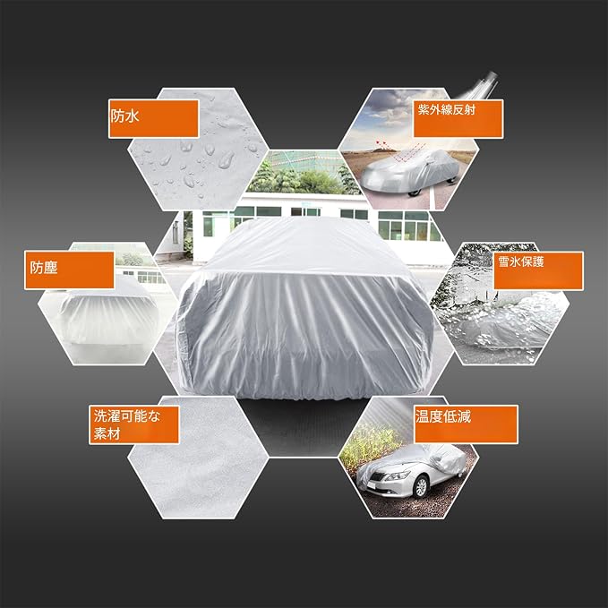 uxcell 3L Non-Waterproof Compact Car Cover - Rain/UV Protection for Sedans & Coupes (Fits Up to 4.75m)