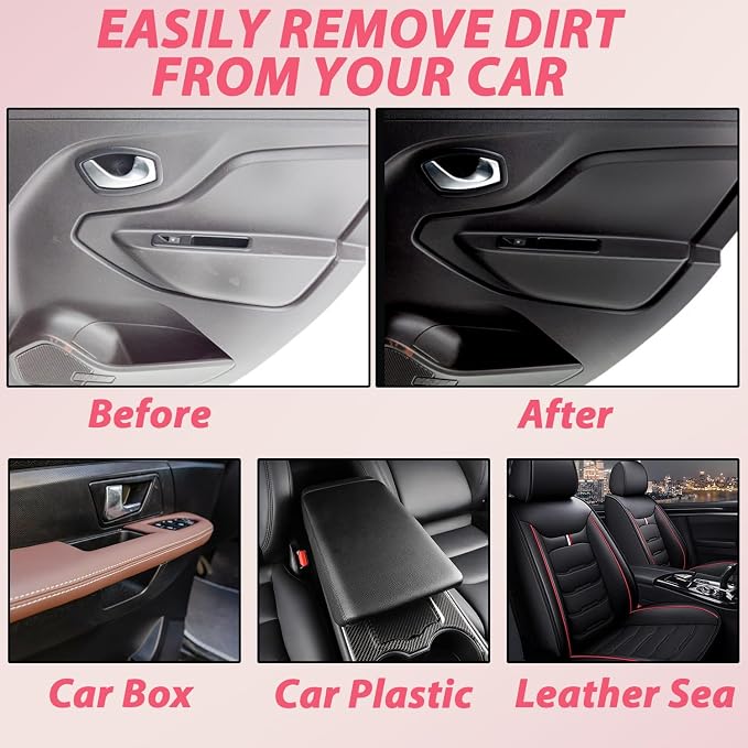2PCS Polishing Cleaner Car Interior, 2026 Upgrade Car Interior Cleaner Spray, All Purpose Car Interior Detailer Cleaner for Dashboards, Seats, Leather, Plastic