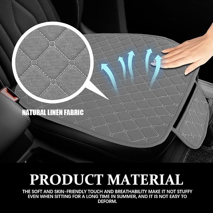 Leather Front Car Seat Cover, Anti-Slip Car Seat Bottom Covers, Full Wrapped Bottom Seat Protectors with Storage Pocket, Universal Comfortable Seat Cushion Fit Vehicles SUVs Trucks (K2-Gray)