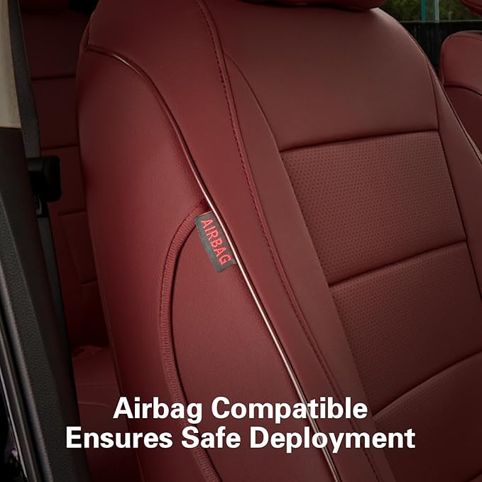 EKR Car Seat Covers for Honda CRV 2017-2022 Leatherette Full Set | Custom Fit for Honda CRV 2017 2018 2019 2020 2021 2022,Factory-Style Interior Upgrade,Full Wrap,Faux Leather(Burgundy)