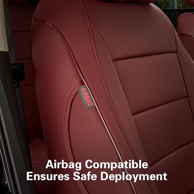 EKR Car Seat Covers for Honda CRV 2023-2026 Leatherette Full Set | Custom Fit for Honda CRV 2023 2024 2025 2026 Easy-Wipe Protection,Faux Leather(Burgundy)