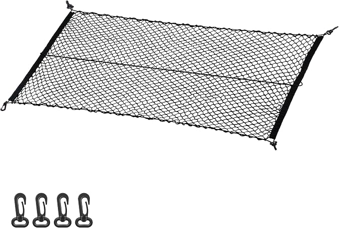 MICTUNING Upgraded 41 x 30 Inch Cargo Net Auto Trunk Rear Cargo Organizer Elastic Mesh Net Holder - Universal Fit for SUV Truck Mini Vans