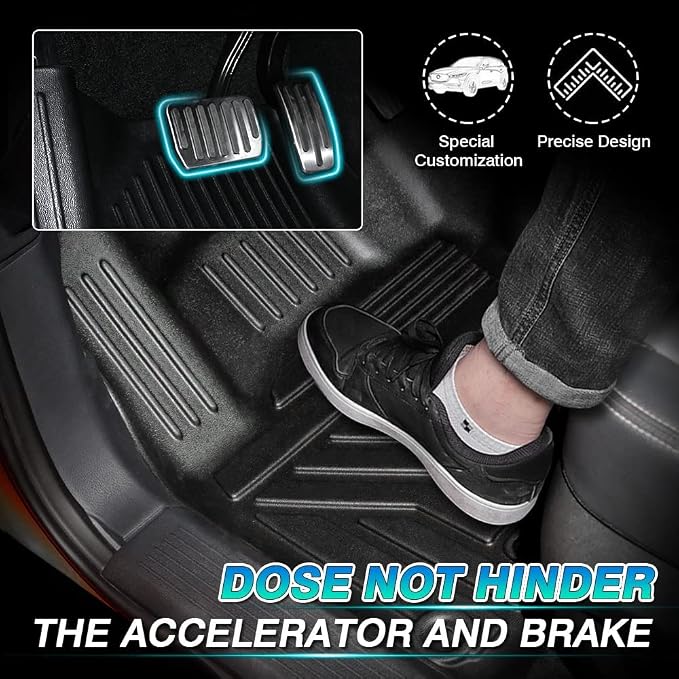 T TGBROS Floor Mats for Nissan Rogue 2021-2026 All Weather Protection TPE 2 Rows Floor Liners Custom Fit for Nissan Rogue Accessories Car Mats Non-Slip Black(Not for Sport)