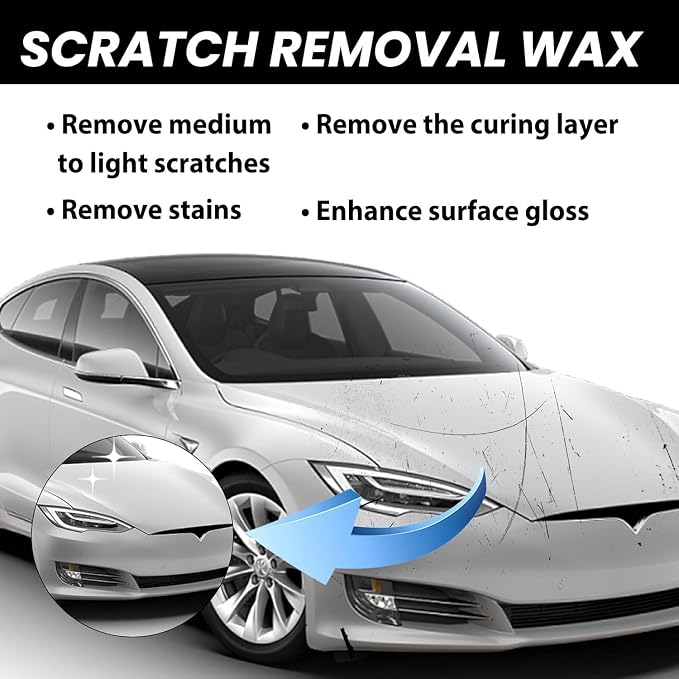 Car Scratch Removal Wax, 2026 New Upgraded scratch remover for vehicles Deep Scratches, Universal Car Paint Polishing Wax Scratch Remover with Wipe and Sponge (2Sets)