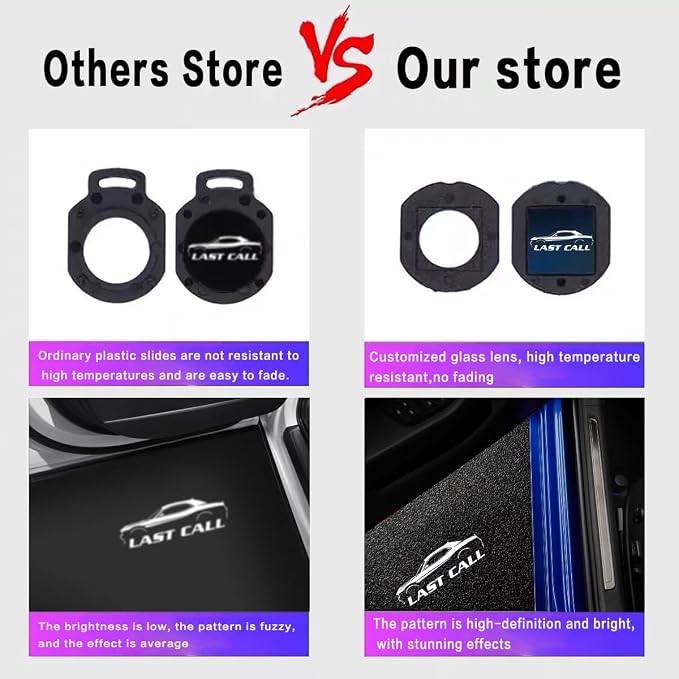 2PCS Never Fade Door Lights Logo for Dodge Challenger 2015-present, Courtesy LED Welcome Puddle Projection Light Lamps Accessories (LASR Call)