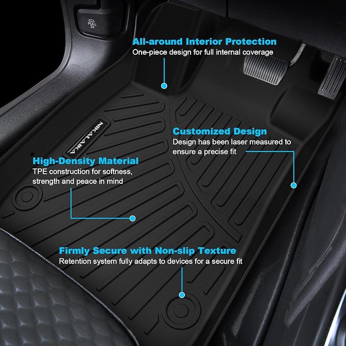 Floor Mats & Cargo Liner for 2018 2019 2020 2021 2022 2023 2024 Toyota Camry (FWD Only, Not for Hybrid) All Weather Protection TPE Rubber Full Set Floor Liners & Trunk Mat 2024 Camry Accessories