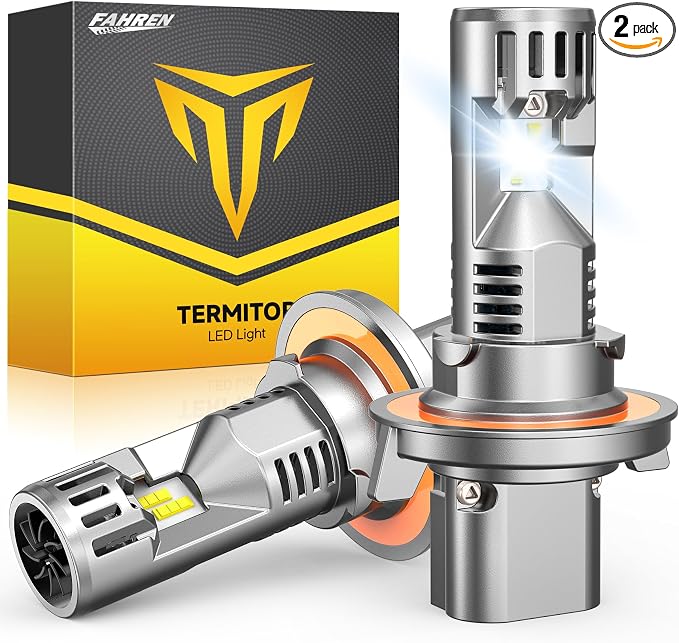 Termitor Upgraded H13/9008 light Bulb 50000LM 900% Brighter 6500K White Super Bright, 1:1 9008 Mini Size Fog Lights No Adapter Required Plug & Play, Canbus Ready, IP68 Waterproof, Pack of 2