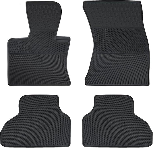 Car Floor Mats Custom Fit for BMW X5 F15 2014-2018,X6 F16 2015-2019 Full Black Rubber Auto Liner Mats All Weather Protection Heavy Duty Odorless