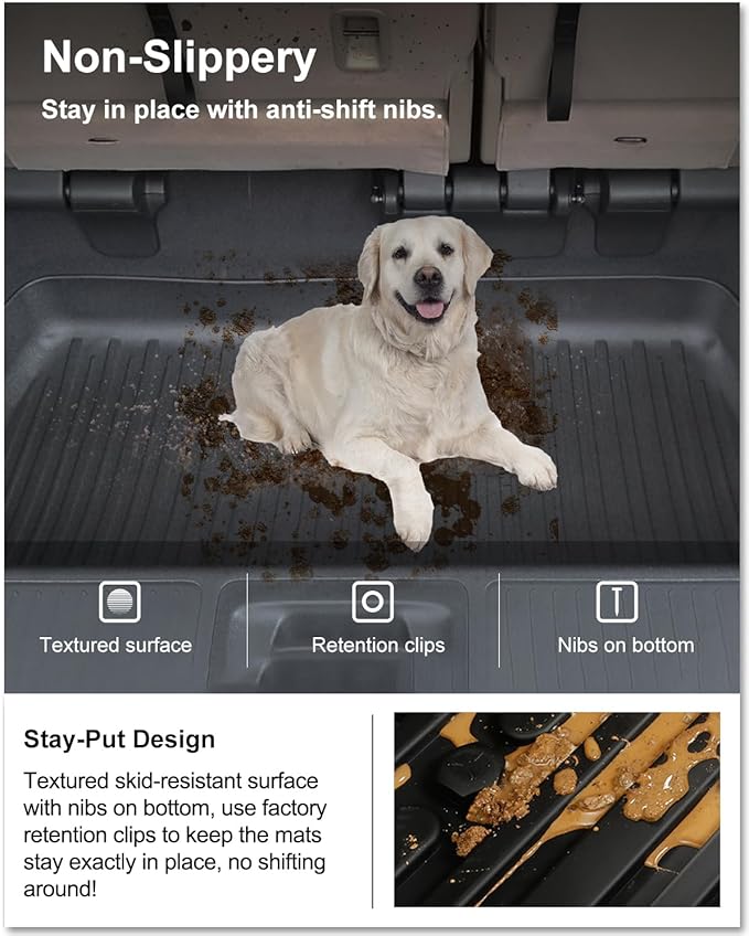 Kiwi Master Cargo Mat for 2018-2026 Honda Odyssey | Custom Fit, All Weather Rear Cargo Liner, Heavy Duty TPE Tray Trunk Mat, Black