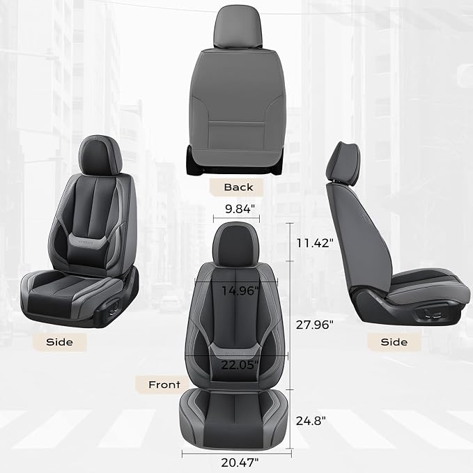 Coverado Car Seat Covers, Seat Covers for Cars, Waterproof Leather Auto Seat Protectors, Leather Car Seat Cushion, Car Interiors Accessories Universal Fit for Most Cars