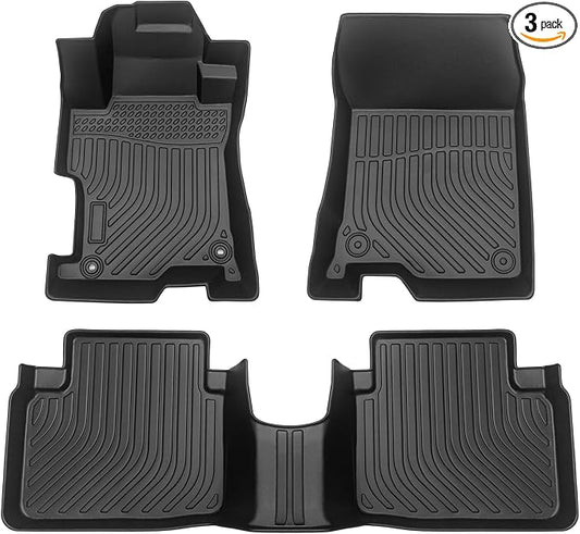 All Weather Rubber Car Floor Mats Compatible with 2008-2012 Honda Accord TPE Rubber Full Set Includes 1st 2nd Row Front Floor Mat(for 2008-2012 Honda Accord)